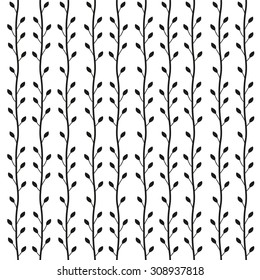 vector  doodle branch seamless pattern