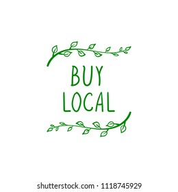 Vector Doodle BUY LOCAL Label Template.