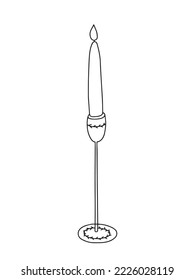 Vector doodle candle sketch illustration