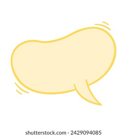 Vector doodle cartoon isolated speech bubble of yellow color