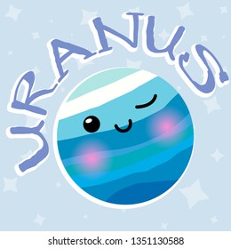 Vector doodle cartoon planets of solar system. Comic colored funny characters. Children's education.