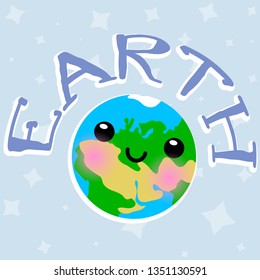 Vector doodle cartoon planets of solar system. Comic colored funny characters. Children's education.