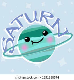 Vector doodle cartoon planets of solar system. Comic colored funny characters. Children's education.