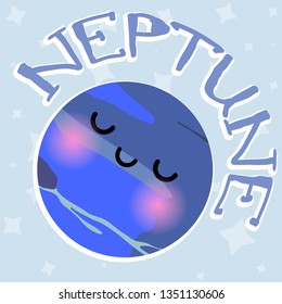 Vector doodle cartoon planets of solar system. Comic colored funny characters. Children's education.