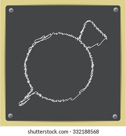 Vector doodle chalk drawn beet icon on school blackboard 