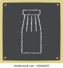 Vector doodle chalk drawn bottle with juice template on school blackboard 