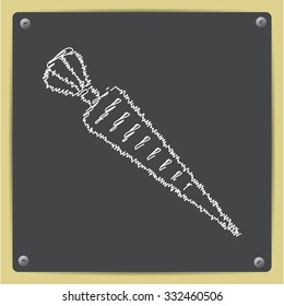 Vector doodle chalk drawn carrot icon on school blackboard 