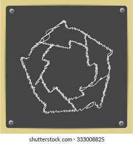 Vector doodle chalk drawn circle round arrows for business, diagram on school blackboard 