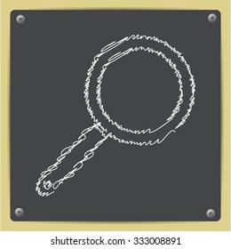 Vector doodle chalk drawn pan icon on school blackboard 