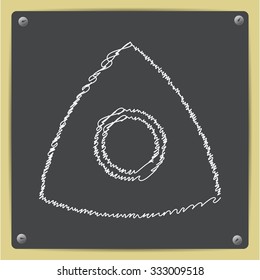 Vector doodle chalk drawn tailor chalk icon on school blackboard 