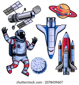Vector Doodle, Character, Cartoon,  Comics, Astronout Space premium