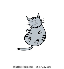 vector doodle character funny cat. Doodle cartoon style. cat clip art , cute