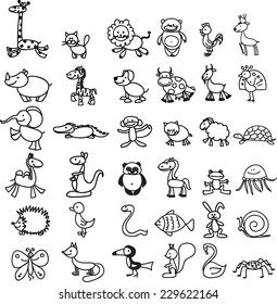 101,692 Animal drawing for children black and white Images, Stock ...