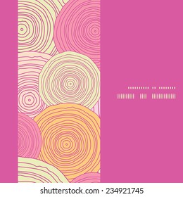 Vector doodle circle texture vertical frame seamless pattern background