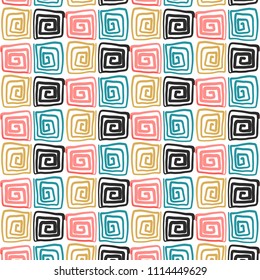 Vector doodle circle water texture  pattern background with hand drawn elements