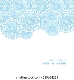 Vector doodle circle water texture horizontal frame seamless pattern background