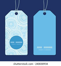 Vector doodle circle water texture vertical round frame pattern tags set