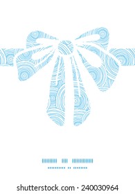 Vector doodle circle water texture gift bow silhouette pattern frame