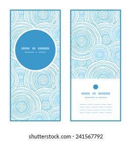 Vector doodle circle water texture vertical round frame pattern invitation greeting cards set