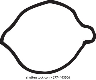 Doodle vectorial de limón cítrico.