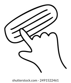Vector de arcilla o plastilina y mano de niño. Icono de elemento de ilustración de arte en línea tiempo creativo con niños. para libro de colorear, Diseño web. Aislado sobre fondo blanco