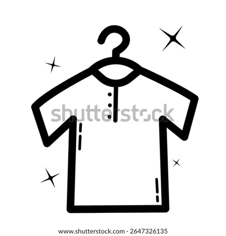  Vector doodle clothes icon hand drawn set.