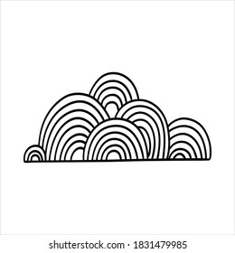 Vector Doodle cloud on white isolated background
