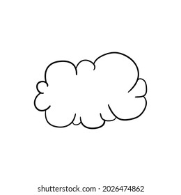 Vector Doodle cloud on white isolated background