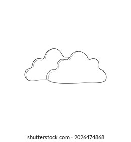 Vector Doodle cloud on white isolated background