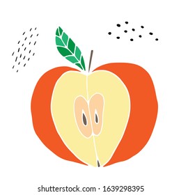 Vector doodle colofrul apple on white background.