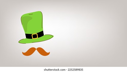 Vector doodle color design horizontal banner on Saint Patricks Day