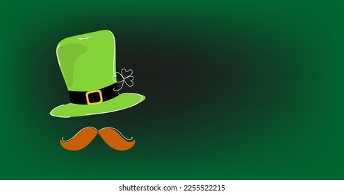 Vector doodle color design horizontal banner on Saint Patricks Day