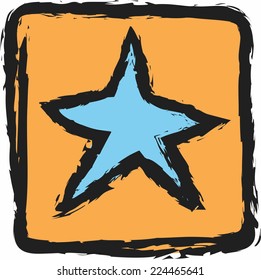 vector doodle color star