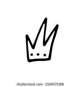 Vector doodle crown illustration. Simple hand drawn crown isolated.