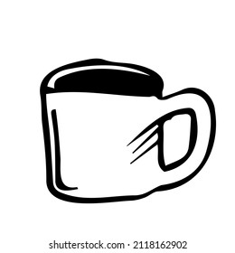 Vector doodle cup of coffee. Isolated sketch on white background