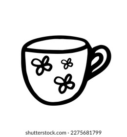 vector doodle cup heart hand drawing