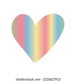 Vector doodle cute rainbow heart. Hand drawn illustration for design on theme of Valentine's Day, love, wedding, feelings, relationships