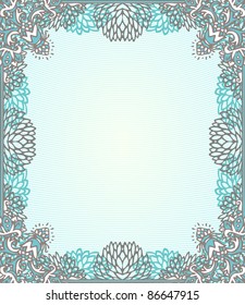 vector doodle cute retro flower frame