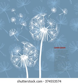 Vector Doodle Dandelion Vintage Sketch. Eps-8