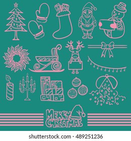 vector doodle drawing christmas character