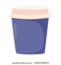 vector doodle drawing of a purple disposable cup from a coffee shop