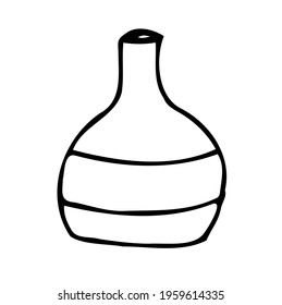 Vector doodle drink decanter of beer, for kitchen, café, bar, restaurant, cups of tea, coffee, decanter for water, lemonade, juice, glasses for wine, champagne, brandy, cocktail, martini