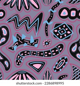forma libre del tono de la tierra del doodle vectorial sin fisuras en gris