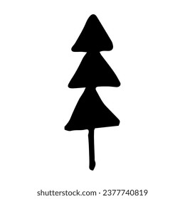 Elemento de doodle vectorial árbol de Navidad en un fondo blanco. Un símbolo de invierno y Año Nuevo. Patrones, pegatinas, logotipo.