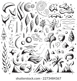 Vector doodle element vector set 