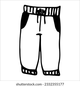 Vektordoodle-Element Sweatshots auf weißem Hintergrund. Kleidung. Handgezeichnet. Aufkleber, Aufkleber, Symbol, Symbol für Design.