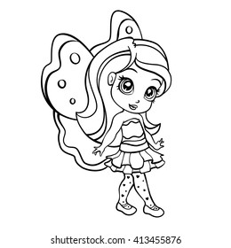 vector doodle elf fairy girl