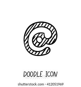 Vector Doodle E-Mail Symbol. Hand Drawn Design Element. Email dog pyctogram.