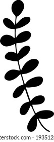 Vector doodle eucalyptus drawing herbs and flowers, minimal floral elements desing