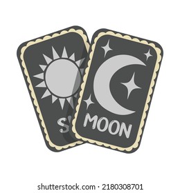 Vector doodle flat sticker. A couple of tarot cards. All objects are repainted.